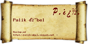 Palik Ábel névjegykártya